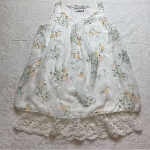 Tendenze Made In Italy 100% Silk Sleeveless Floral Top Size Medium